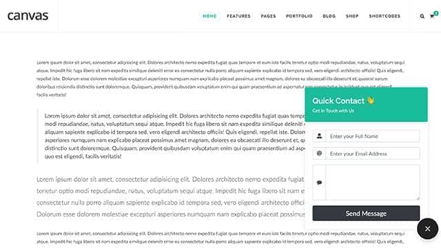 Floating Contact Form